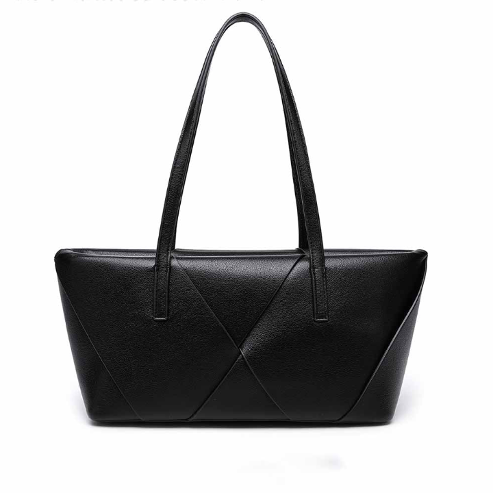 #129 Women's new stitching contrast shoulder bag large commuter handbag