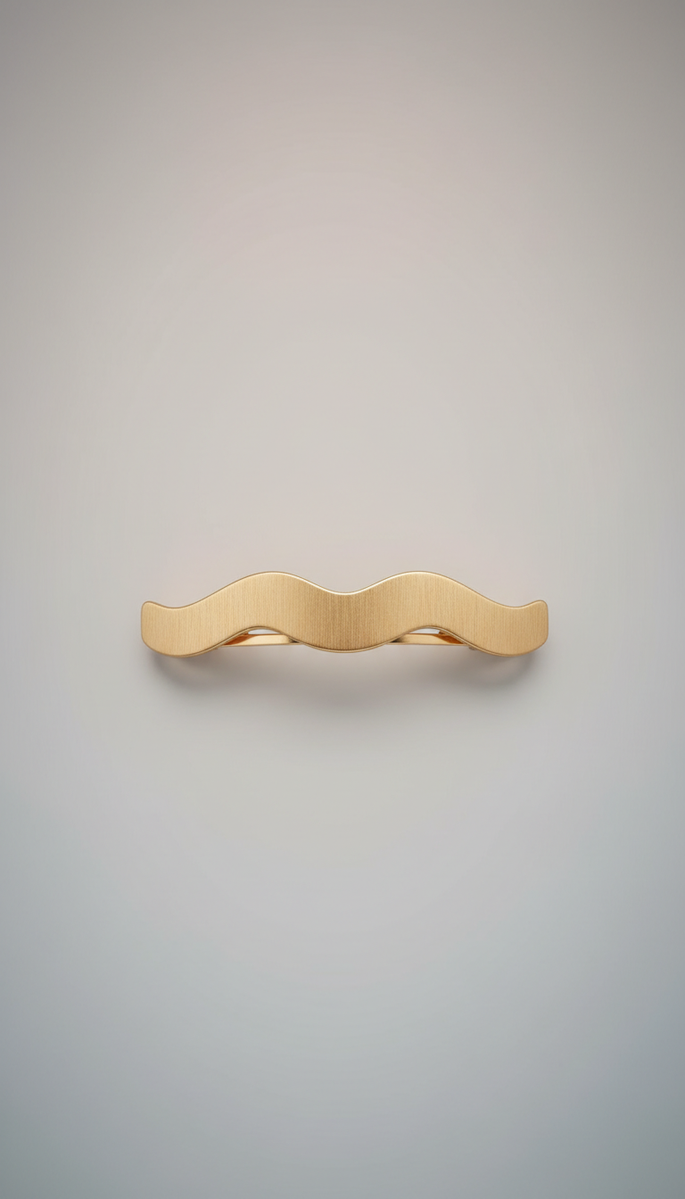 Brushed Gold Wave Barrette